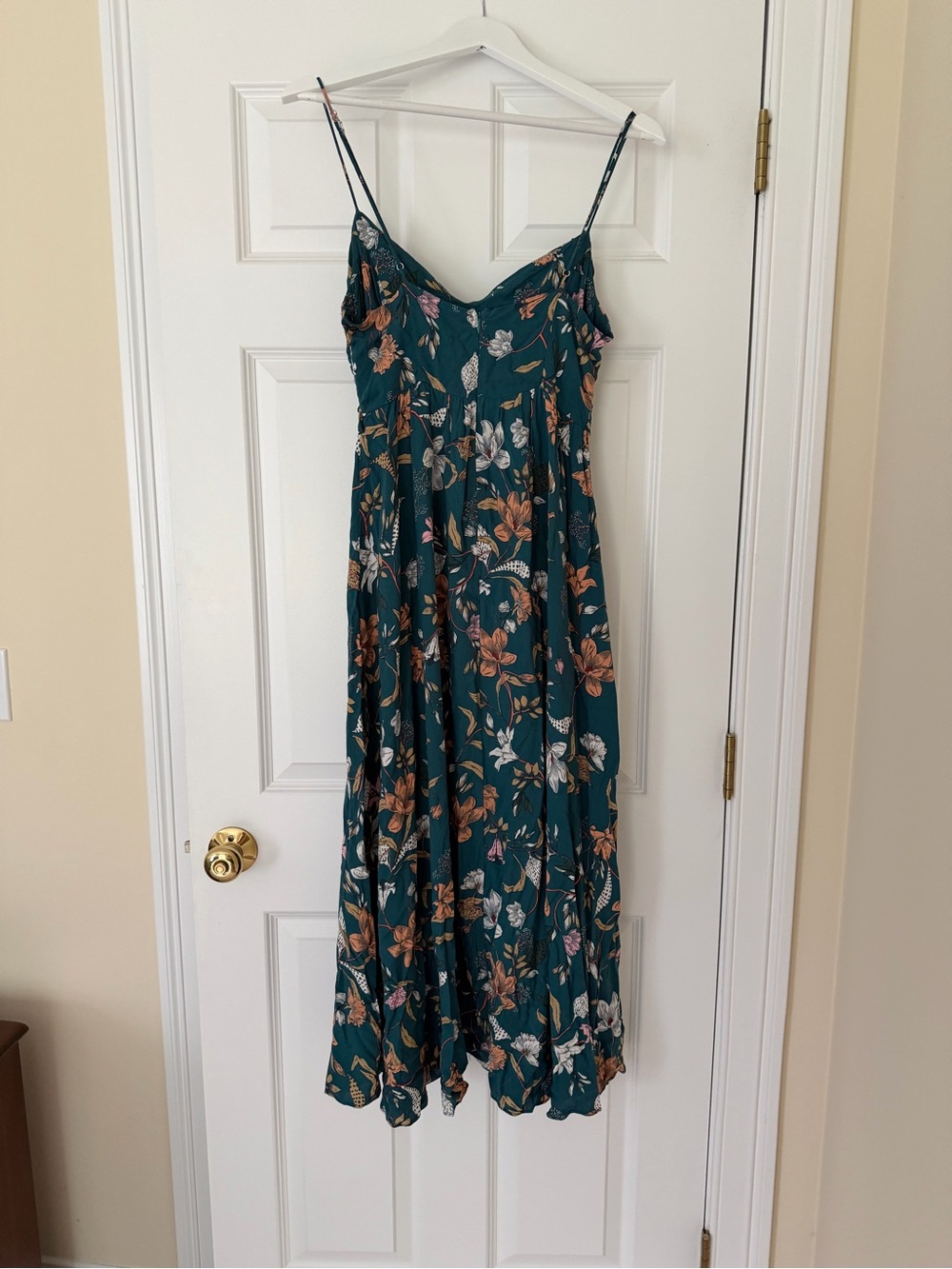 Hello Molly Teal Floral Maxi Slip Dress - Picture 2 of 4